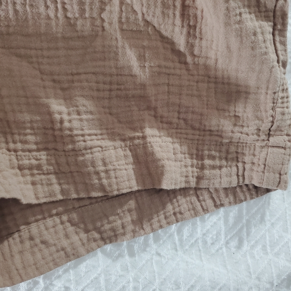 ICONE Par SIMONS Rare Taupe Gauze Organic Cotton Romper Shorts - Picture 7 of 16